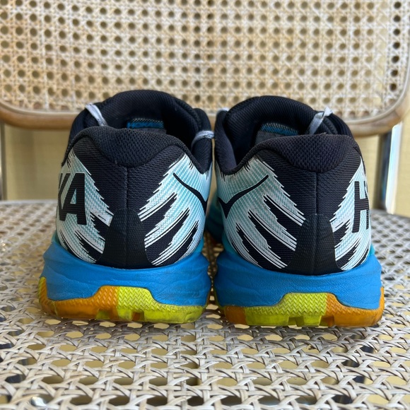 Hoka Black and Blue Athletic Shoes - Picture 3 of 9